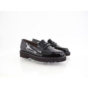 Paul Green Ariana Loafer Black Patent Leather Chunky Sole Gems UK 3.5 US 6 Comfy